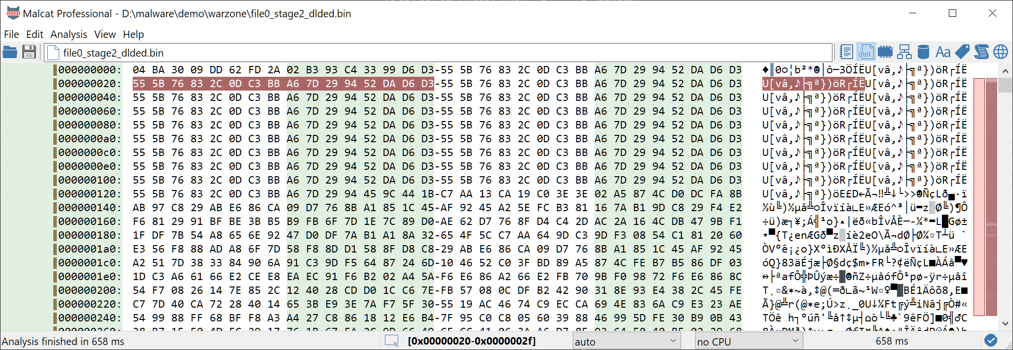 Repeating sequence in downloaded buffer