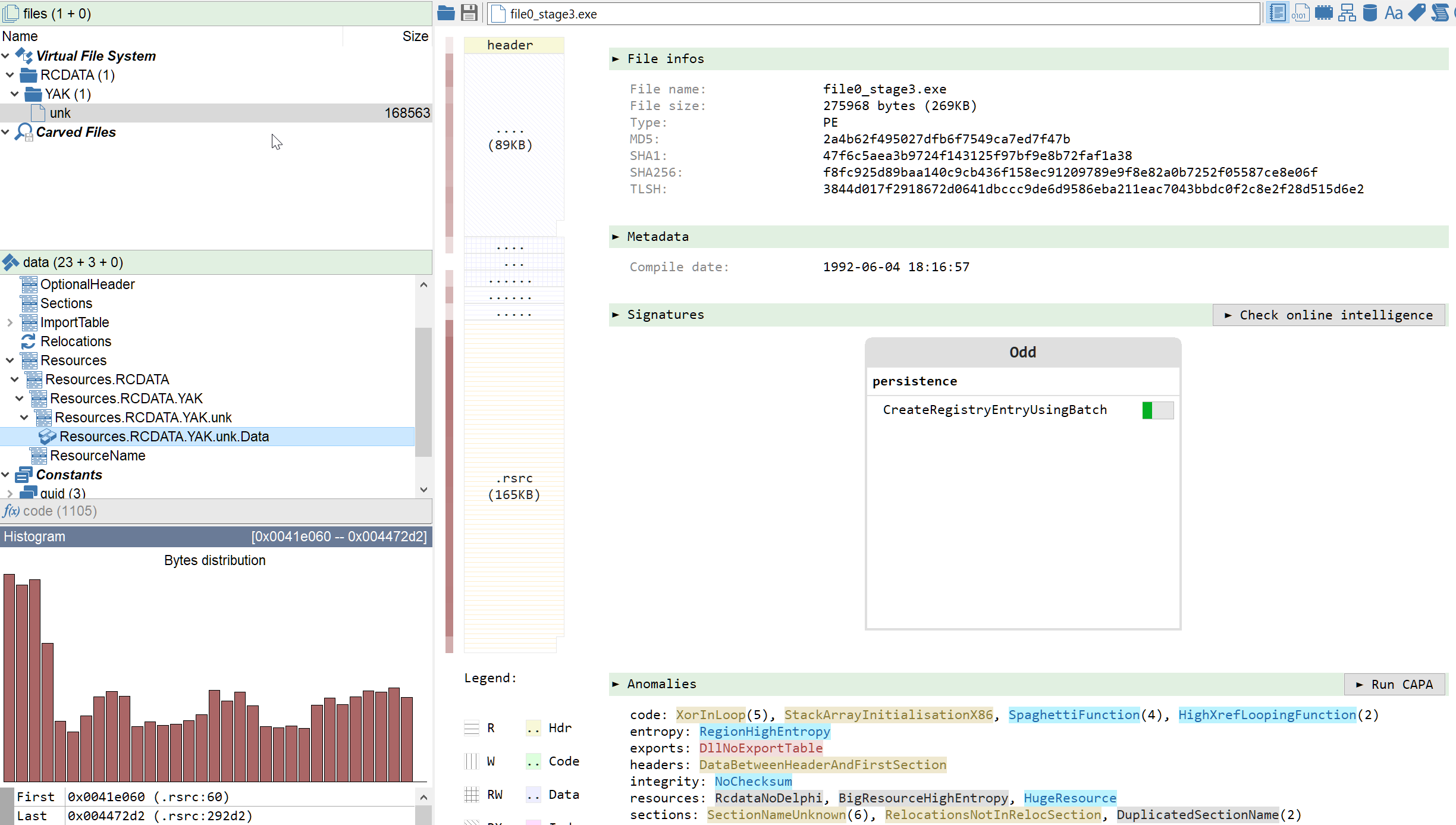 Third stage of the malware: a dropper